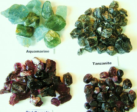 Ακουαμαρίνη, Τανζανίτης, Λυχνίτης (Red Garnet) & Rodolite (ροδόλιθος  